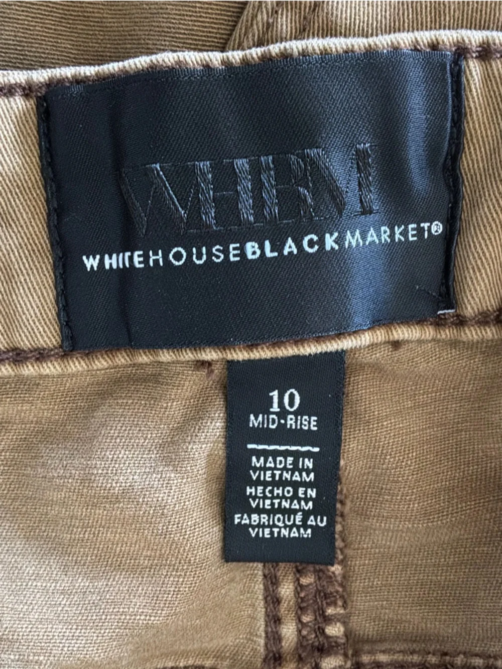 WHBM Pret A Pedi Straight Crop Utility Pants Brown Womens 10 Mid Rise - Picture 4 of 7